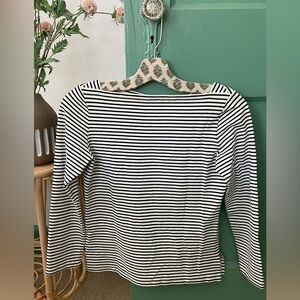 J. Crew Black and White Striped Long Sleeve Tee
